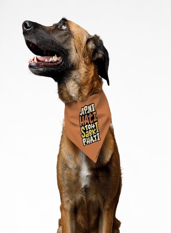 PawsIndia Dog Bandana with Collar Small Medium Large Dogs & Cats 100% Adjustable with Buckle Stretchable Fabric Apni Hati to Sabki Phati - Image 2